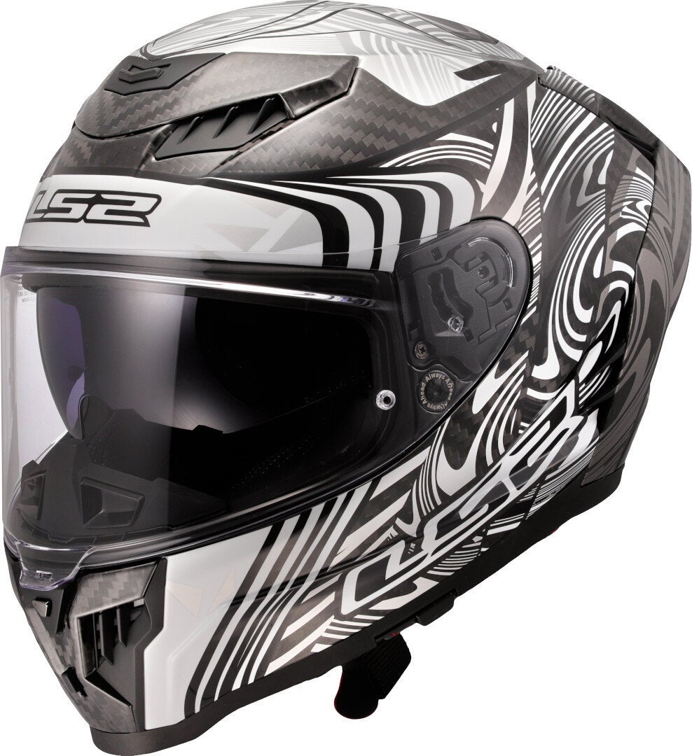 LS2 FF807 Dragon Enthum Carbon Helmet Carbon/White XL (61/62) Figure 1