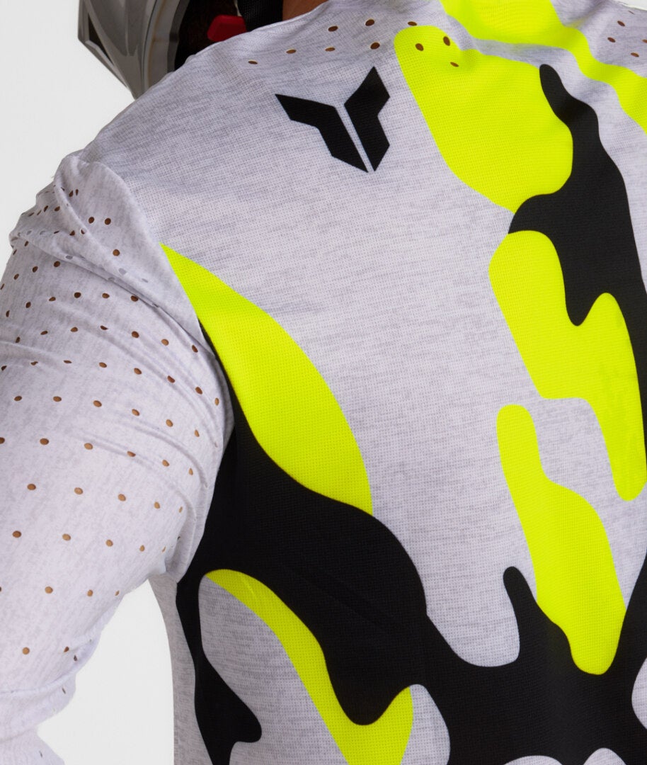 Thor Sportmode Riot Motocross trøje lysegrå/sort/neongul M Figur 10