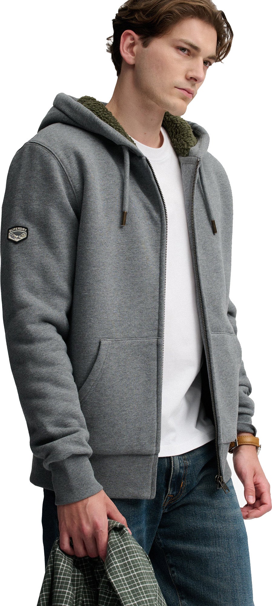 Superdry & Co Zip Hoodie siva M Slika 5