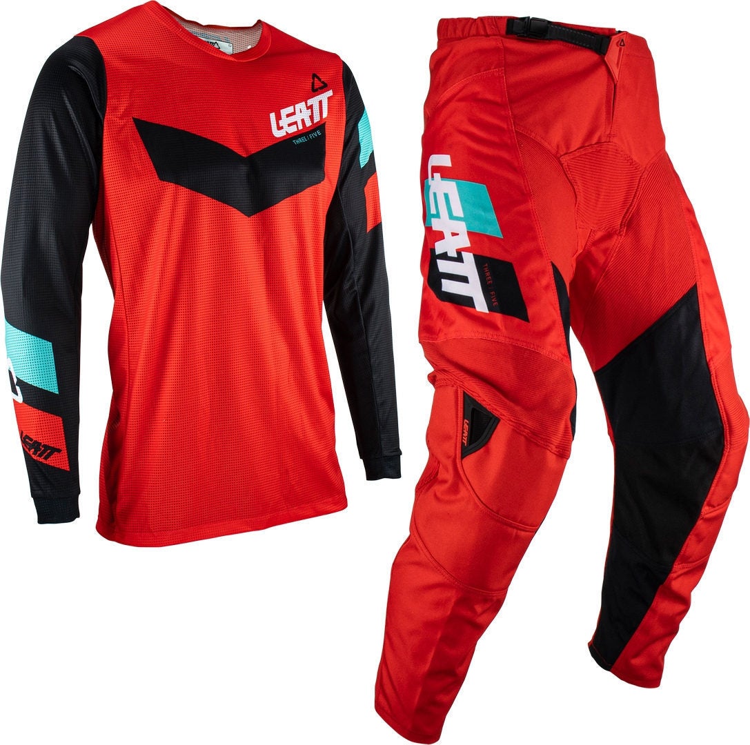 Leatt 3.5 Ride 2023 Motocross Jersey and Pants Set red/black M Figure 1