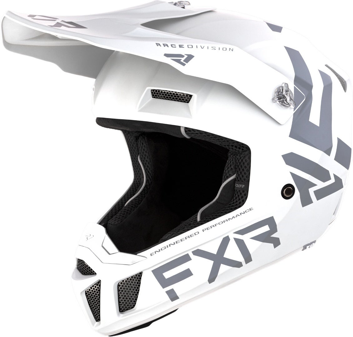 FXR Clutch CX MX Gear Capacete de Motocross branco/cinza S (55/56) Figura 1