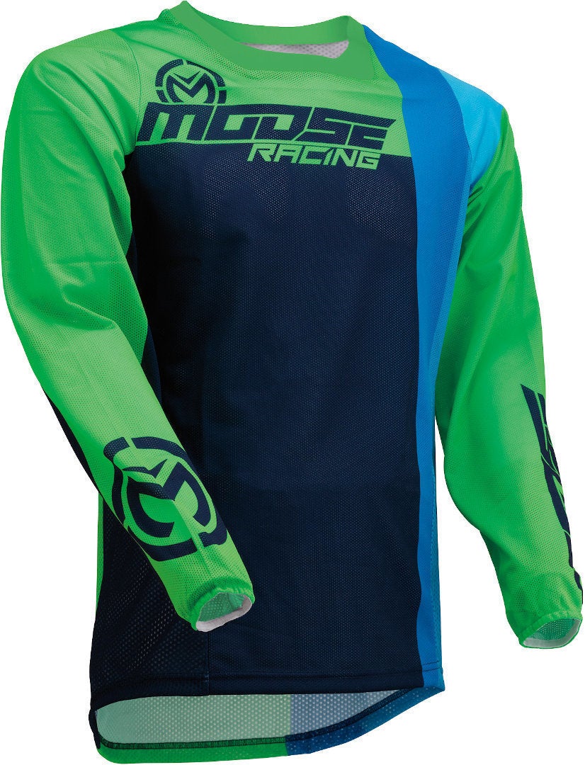 Moose Racing Sahara S20 Maillot Motocross bleu/vert L Figure 1
