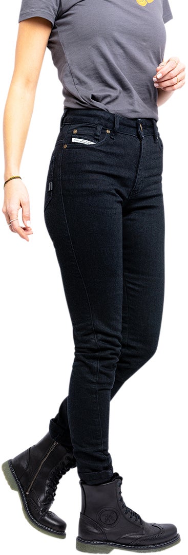 John Doe Luna High Mono Damer Motorcykel Jeans Sort vask 26 L32 Figur 6