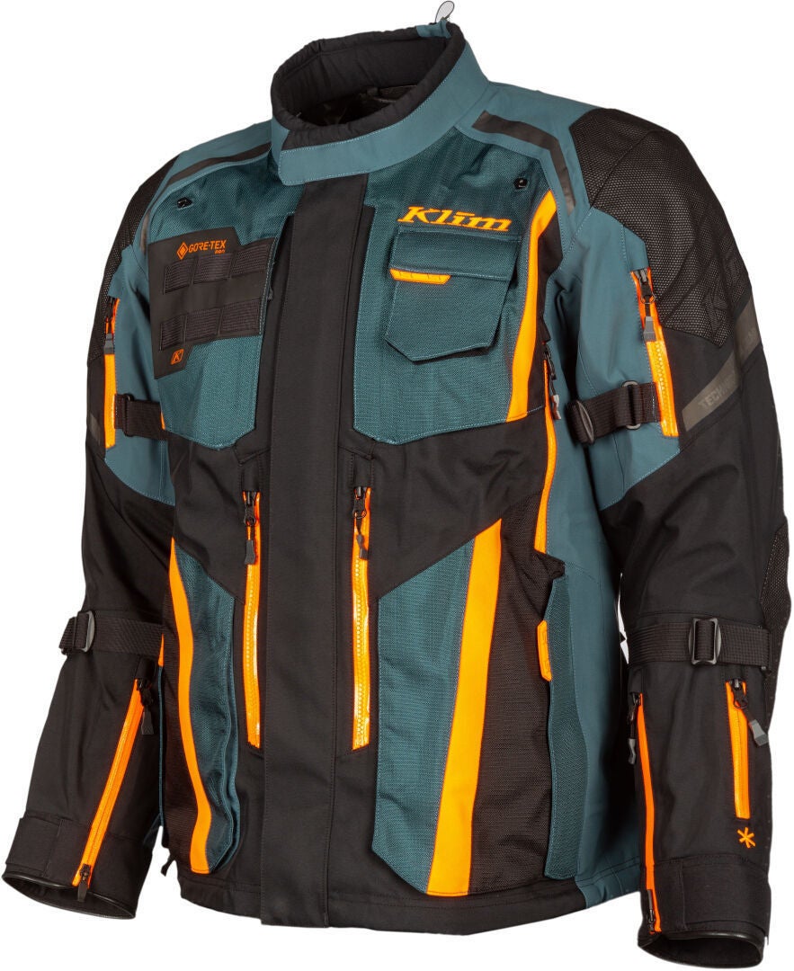 Klim Badlands Pro 2023 Motorcycle Textile Jacket black/blue/orange Long XL Figure 1