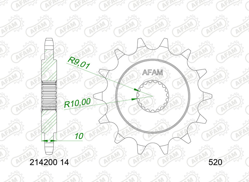 AFAM Kettenrad Stahl 214200 - 520 Abbildung 2
