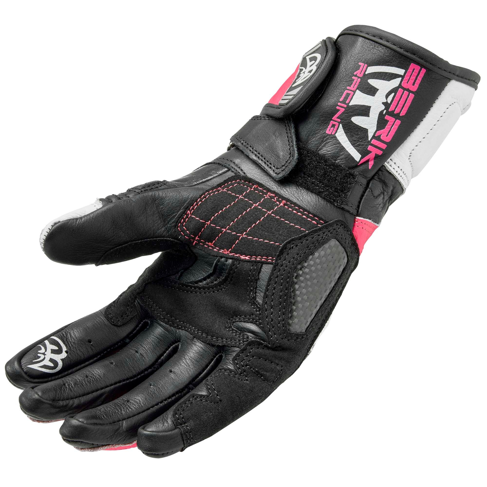 Berik Asvi Damer Motorcykelhandsker sort/hvid/pink M Figur 4