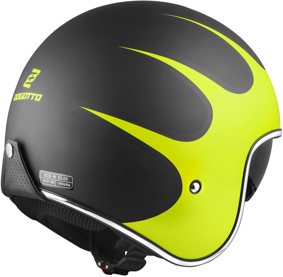 Bogotto V537 Wogi Casque jet noir mat/jaune XS (54) Figure 2