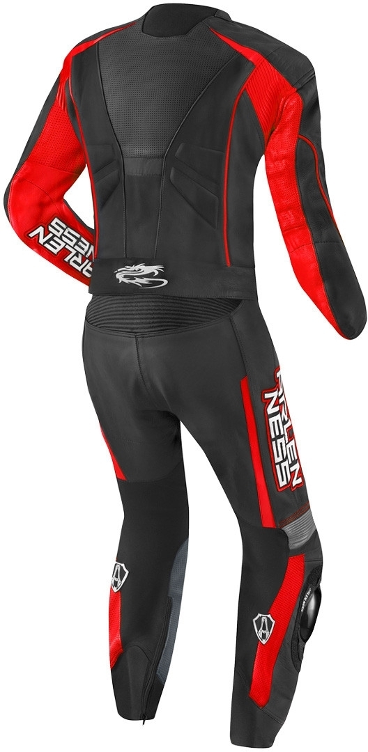 Arlen Ness Edge Two Piece Motorcycle Leather Suit black/grey/red 56 Figure 2