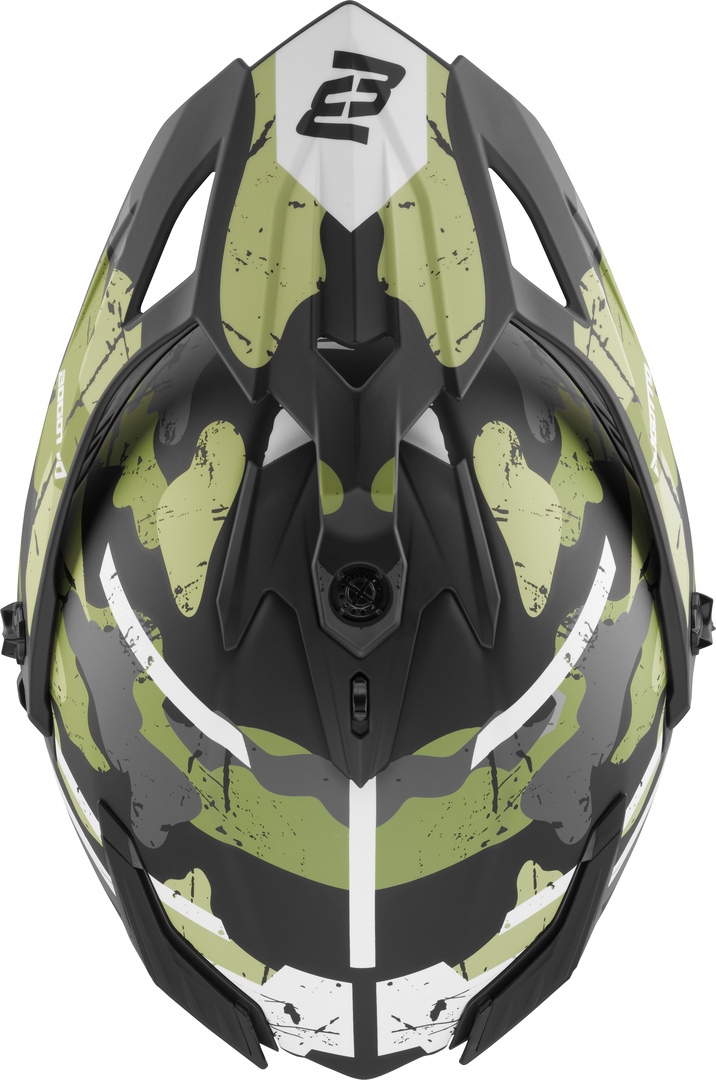Bogotto FG-601 Sniper Cască Enduro din fibră de sticlă negru mat/gri/verde 2XL Figura 10