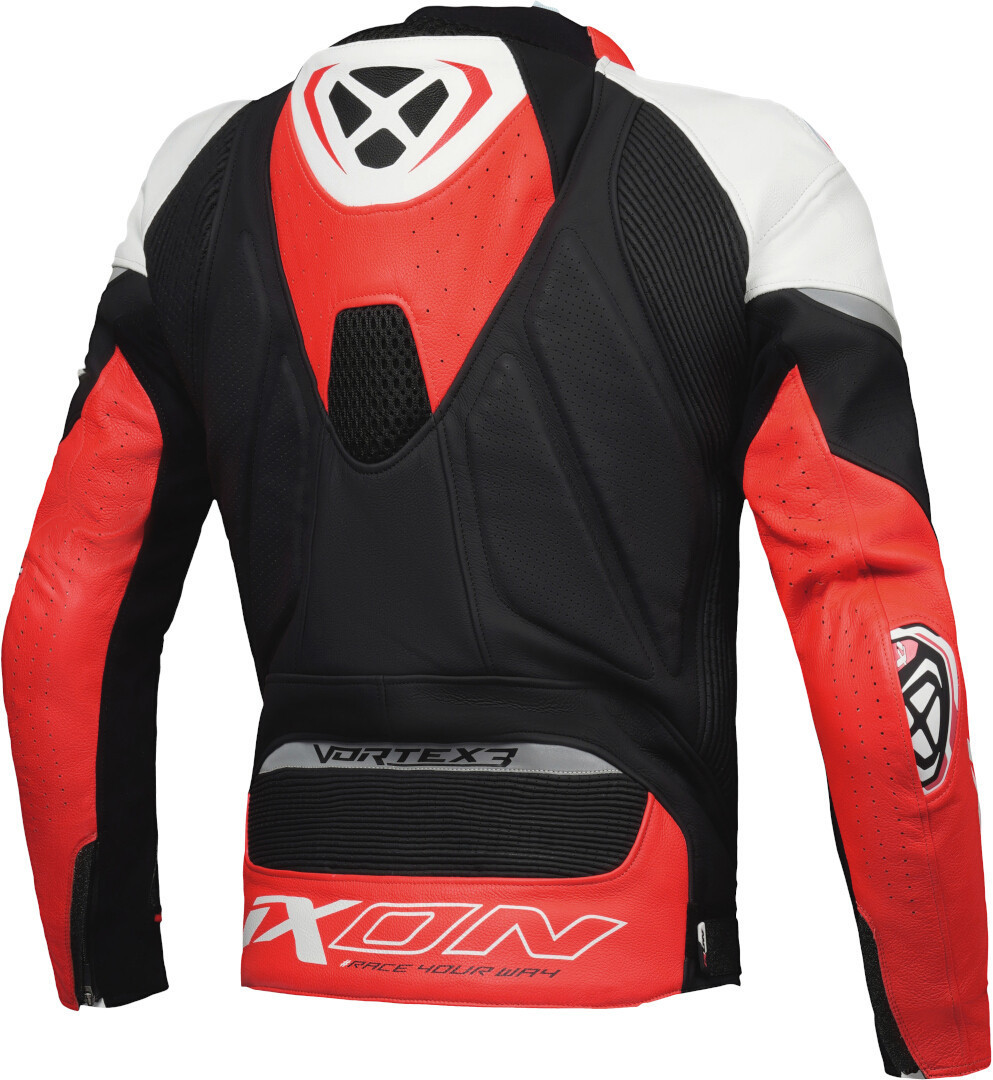 Ixon Vortex 3 Motorcycle Leather Jacket black/white/red 3XL Figure 2