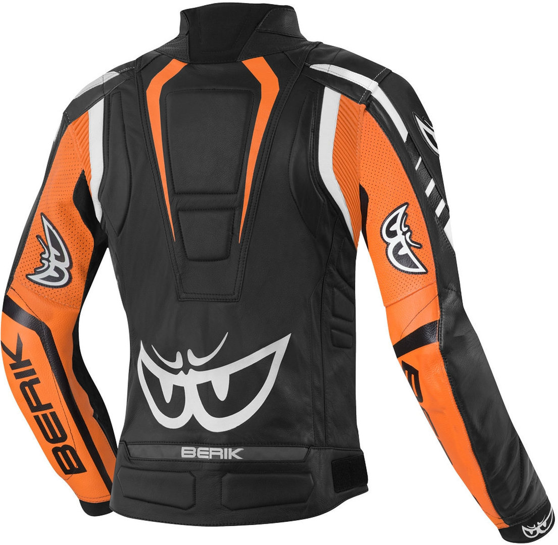 Berik Striper Ladies Motorcycle Leather Jacket black/white/orange 46 Figure 2