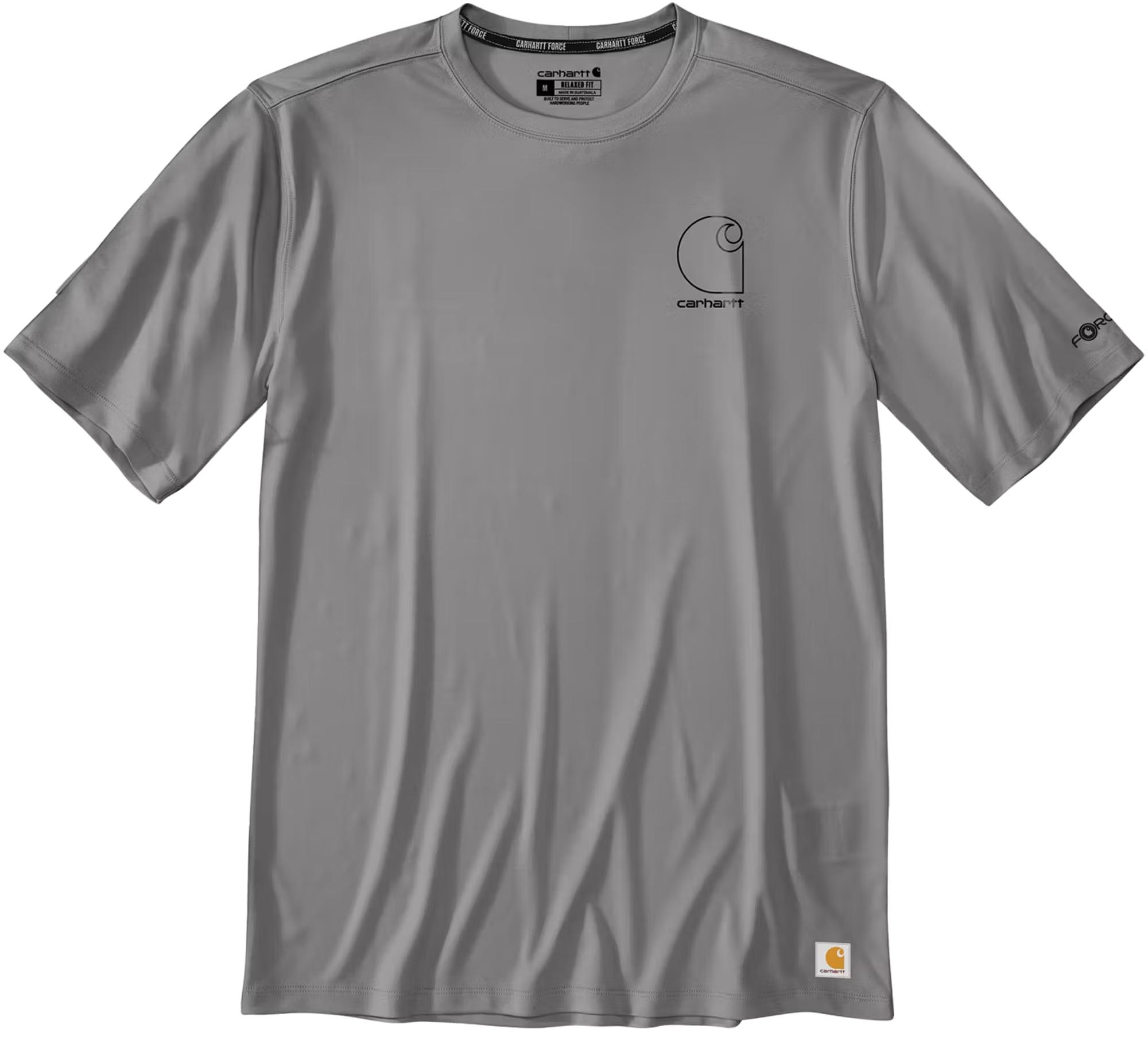 Carhartt Force Sun Defender™ Short-Sleeve Logo Graphic Functioneel T-shirt grijs M Figuur 1