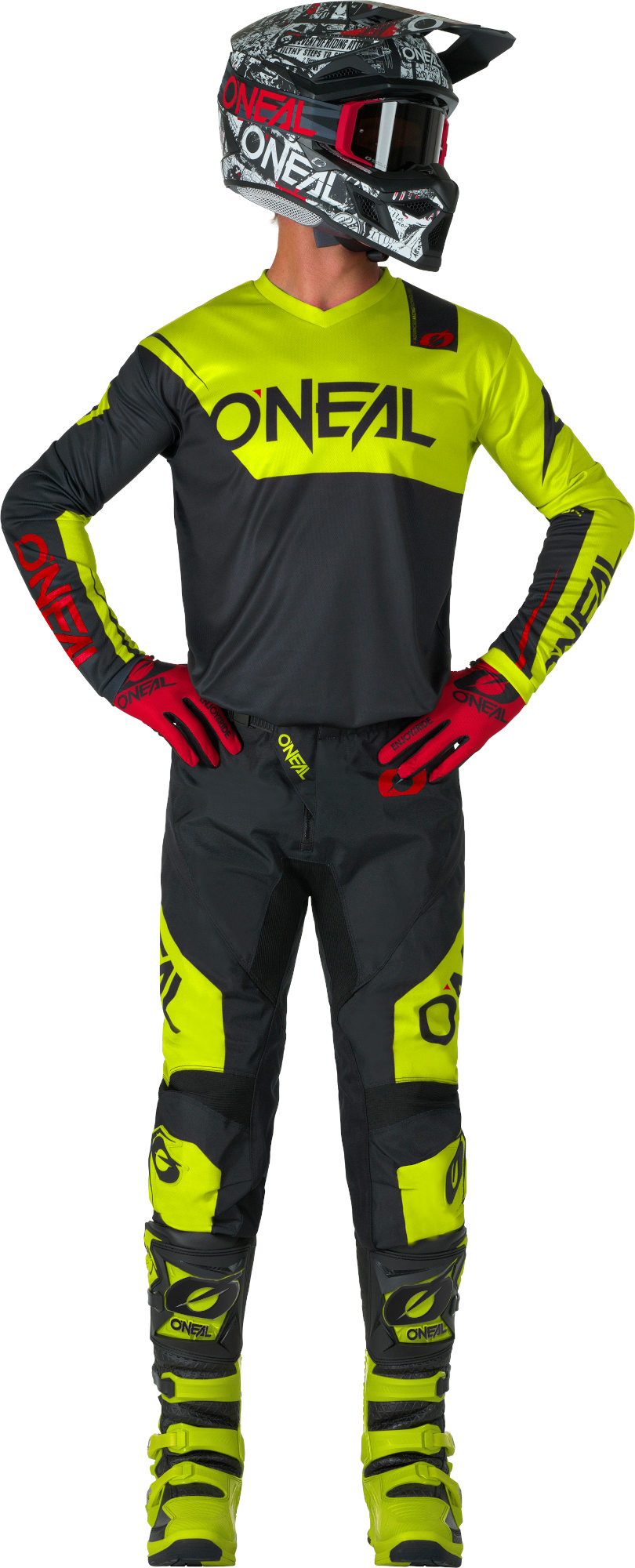 Oneal ELEMENT RACEWEAR Motocross trøje sort/neon-gul L Figur 3