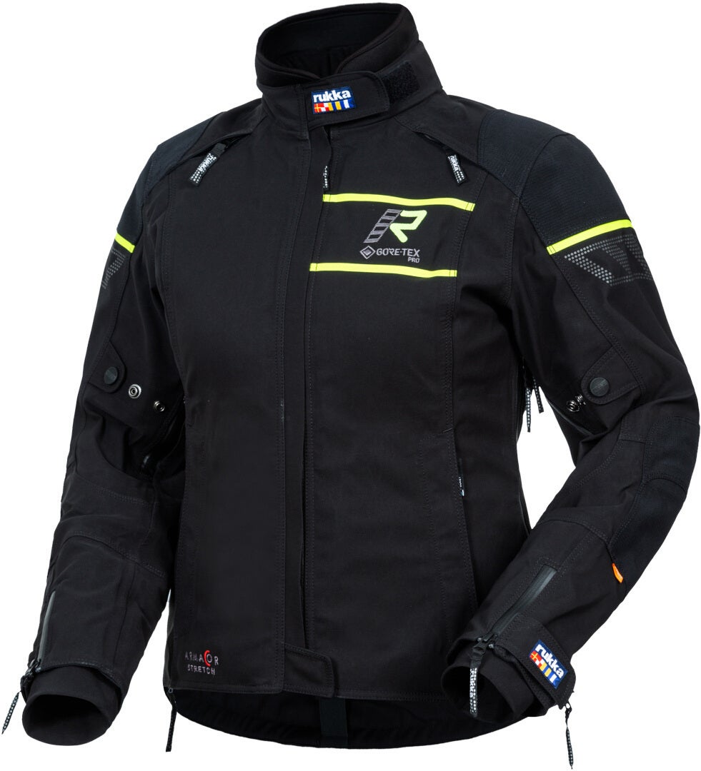 Rukka Raptorina GTX Damer Motorcykel Tekstiljakke sort/gul 50 Figur 1