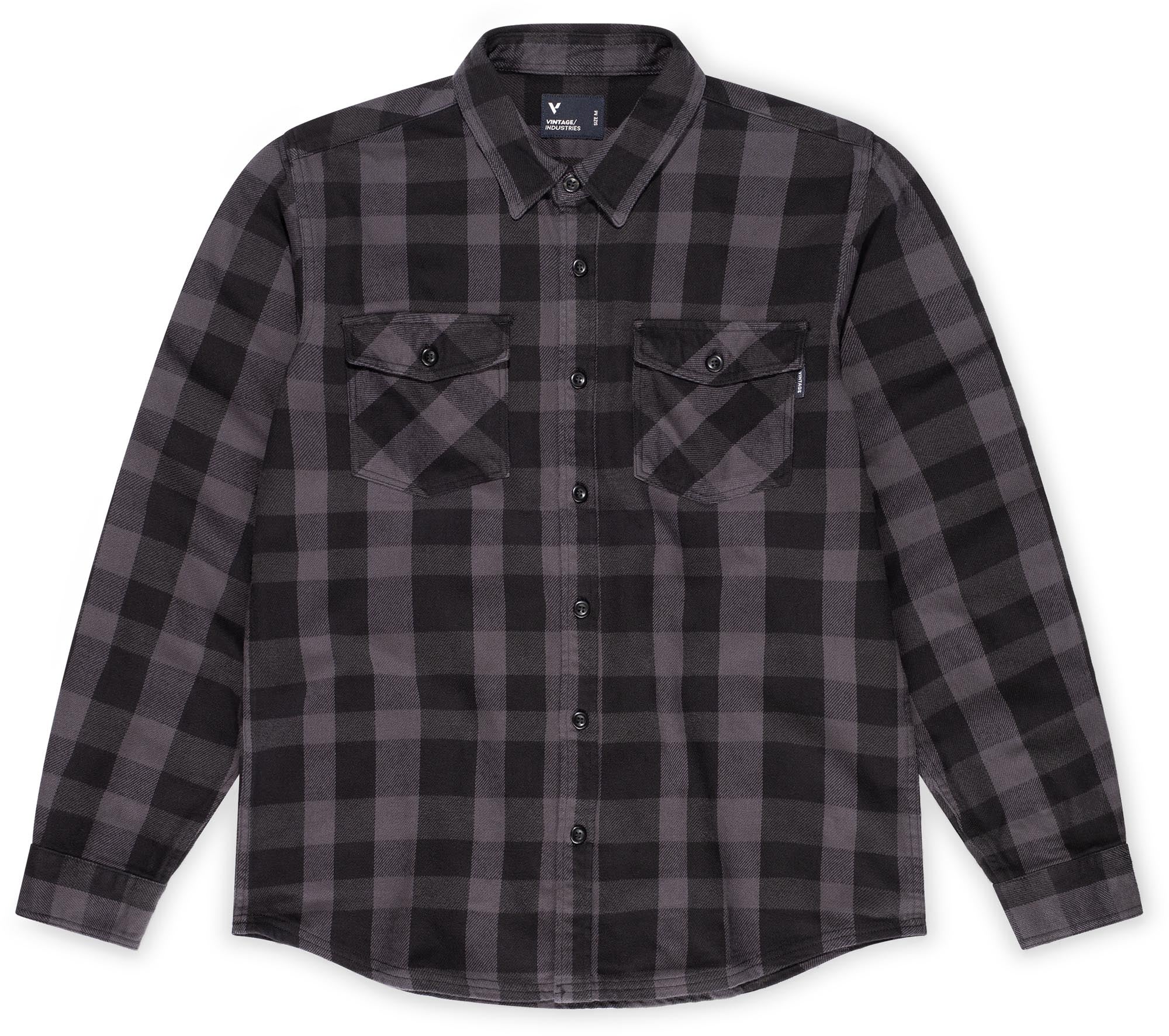 Vintage Industries Globe Heavyweight Shirt Donkergrijs L Figuur 1