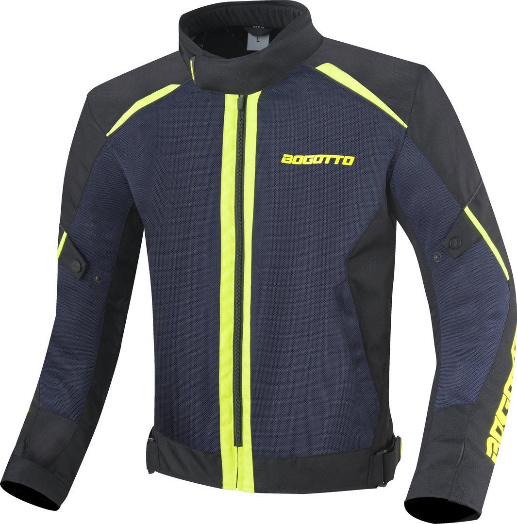 Bogotto Blaze-Air Motorcycle Textile Jacket black/blue/fluo-yellow 3XL Figure 1