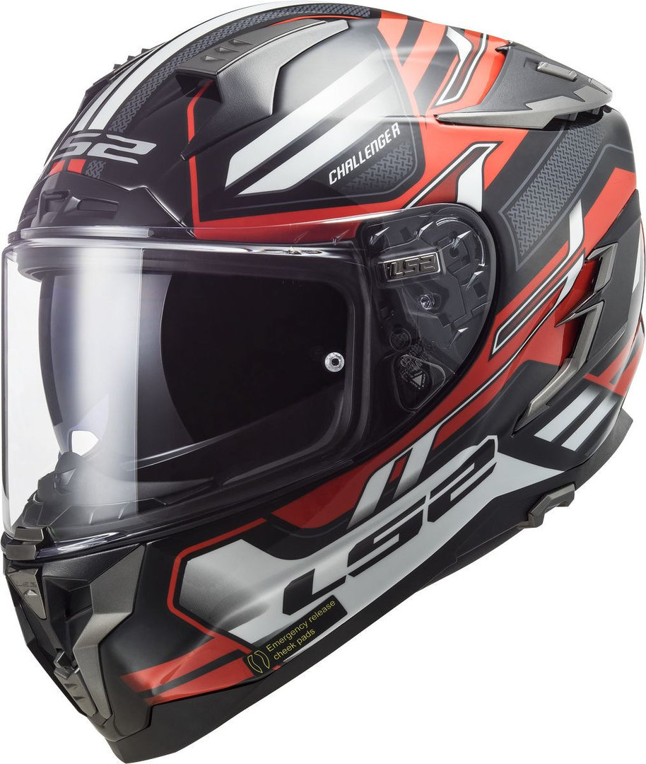 LS2 FF327 Challenger Spin Capacete preto/vermelho M (57/58) Figura 1