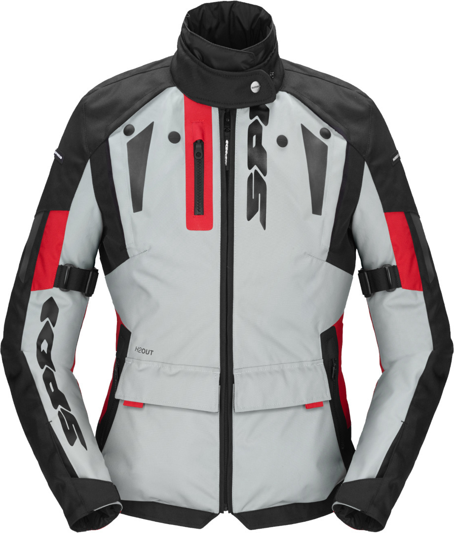 Spidi Crossmaster Motorcycle Textile Jacket grey/black/red XXL Figure 1