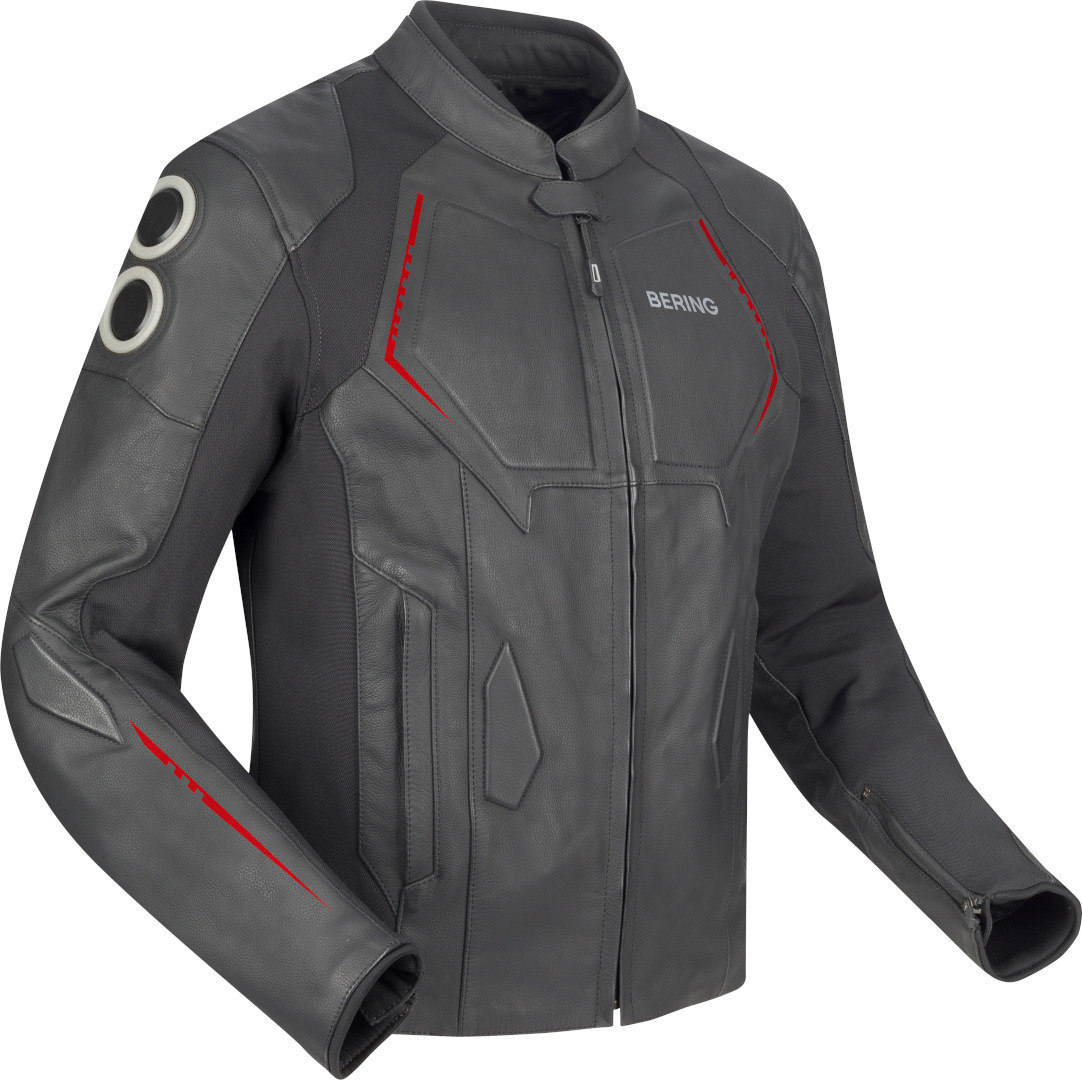 Bering Radial Motorcycle Leather/Textile Jacket black/red M Figure 1