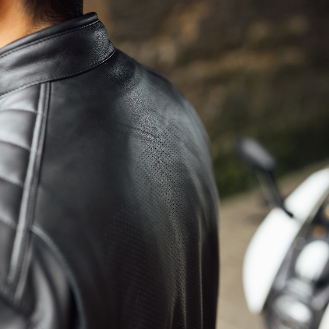 Side view of Merlin Chase II D3O Motorcycle Leather Jacket