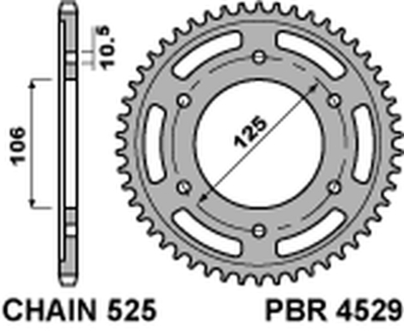 PBR Couronne acier C45 standard 4529 - 525 Figure 1