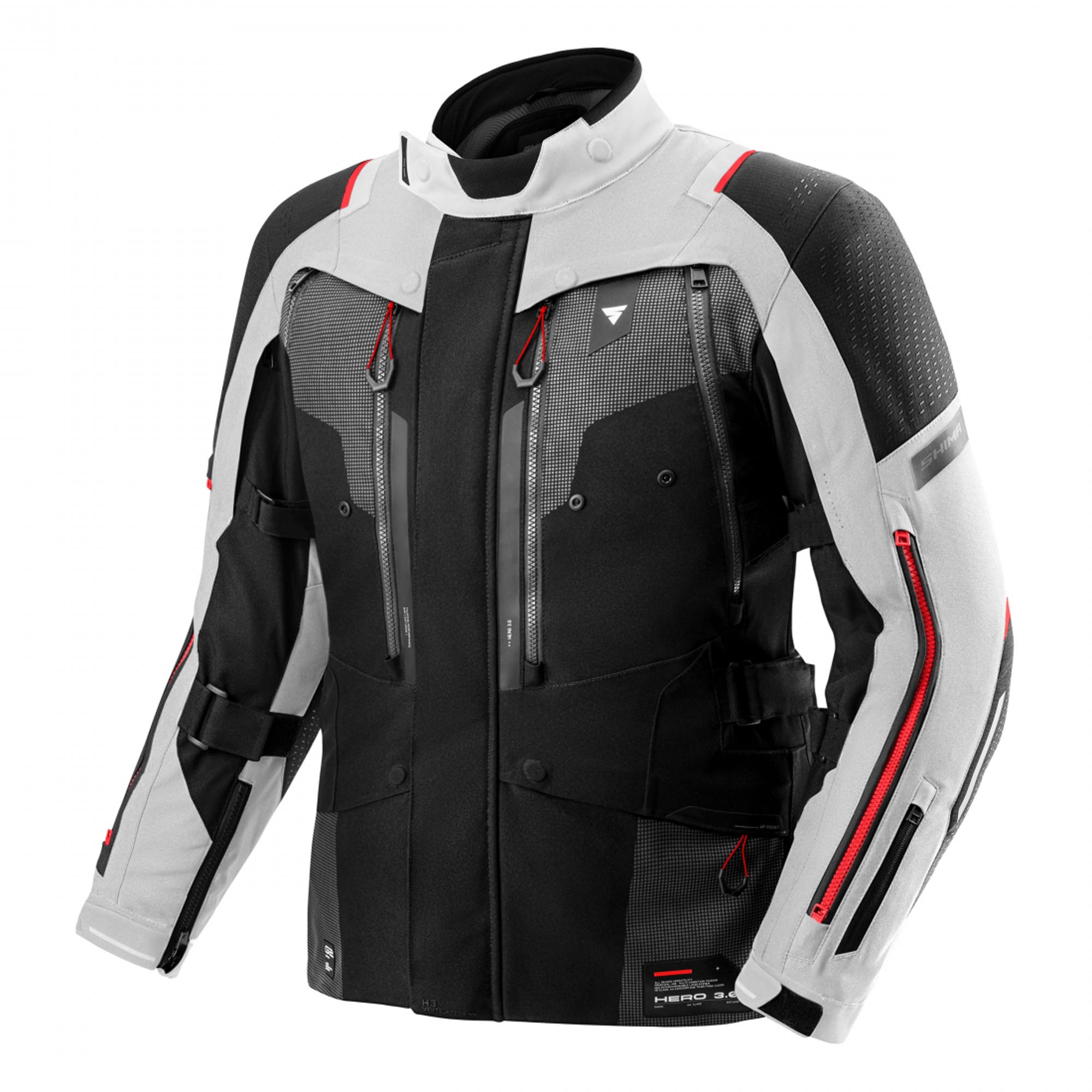 SHIMA Hero 3.0 Motorrad Textiljacke grau/rot M Abbildung 1