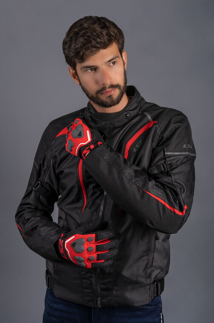 LS2 Sepang waterproof Motorcycle Textile Jacket black/grey/red 5XL Figure 4