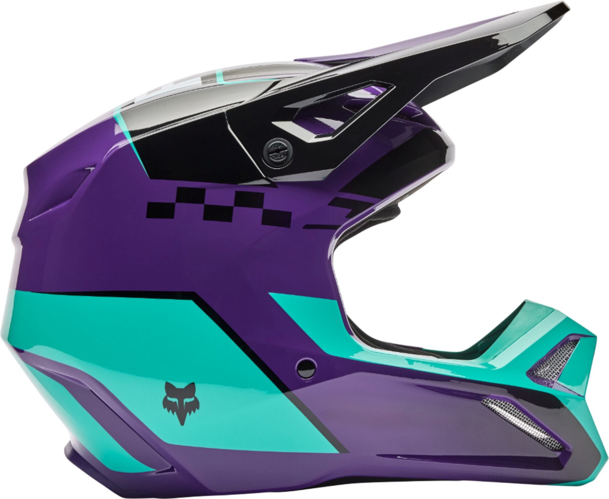 FOX V1 Collect Casco da motocross viola/verde M (57/58) Figura 2