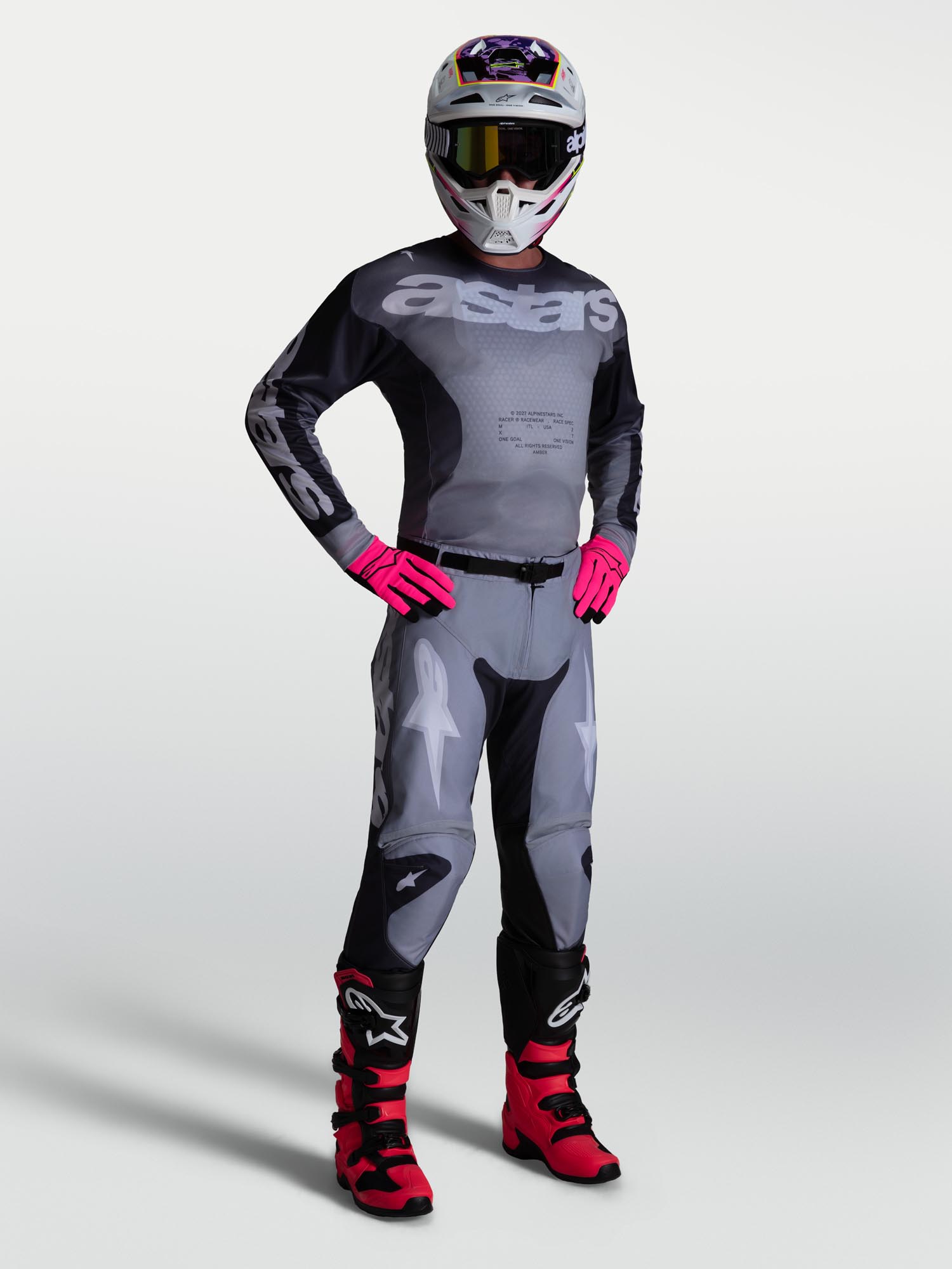 Alpinestars Racer Amber Motocross Jersey grey/purple L Figure 3