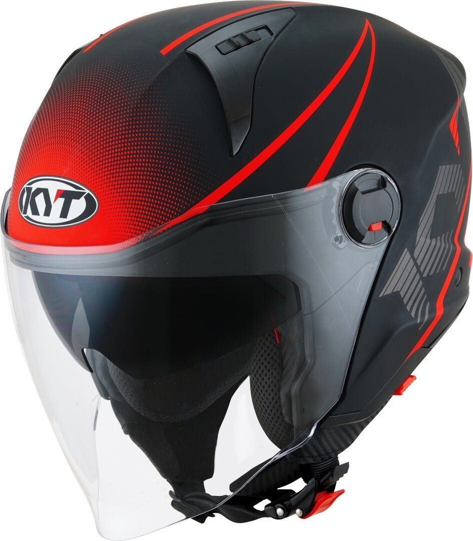 Kyt Men's Red Matt D-City Colorful Jet Helmet
