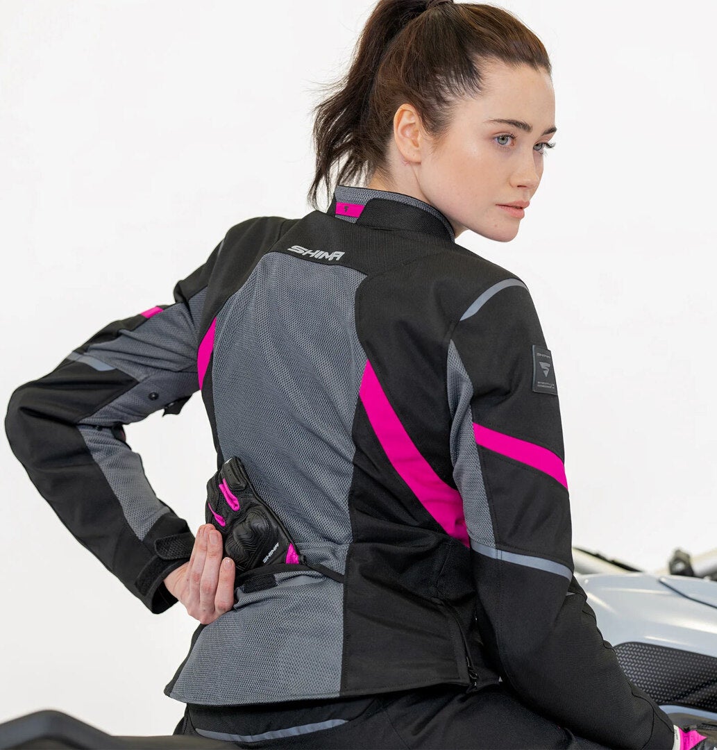 SHIMA Rush 2.0 Vented imperméable à l’eau dames moto textile veste Noir/Gris/Rose S Figure 9