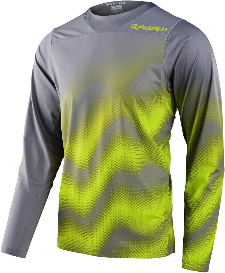 Troy Lee Designs Skyline Chill Waves Longsleeve cykeltröja grå/gul XL Figur 1