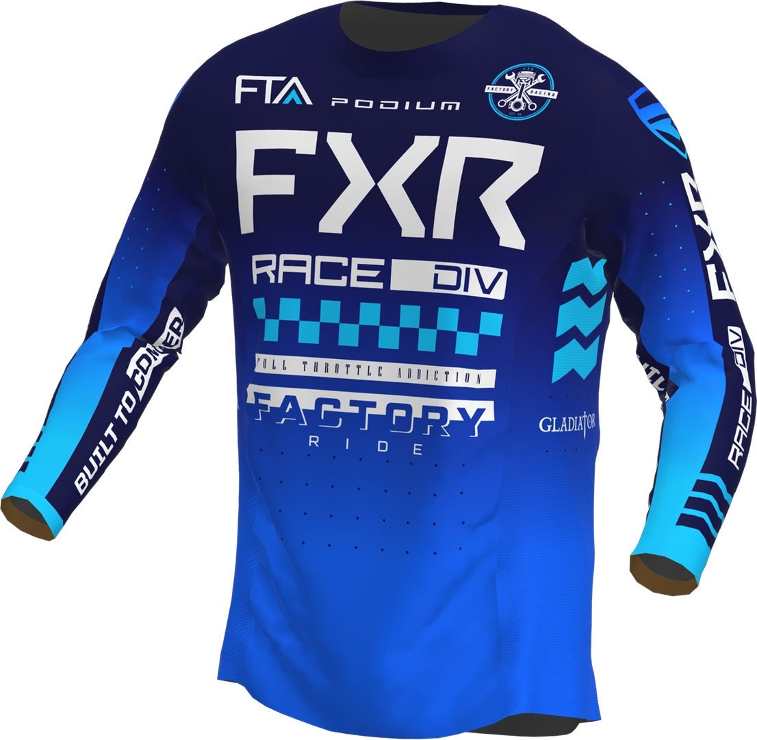 FXR Podium Gladiator 2023 Motokrosový dres modrobílá XL Obrázek 1