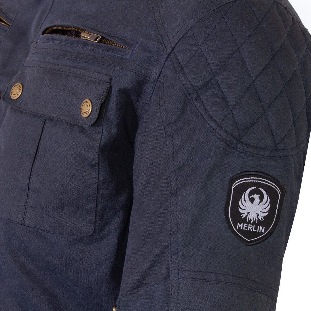 Merlin Yoxall II Motorrad Wachsjacke marineblau 4XL Abbildung 7
