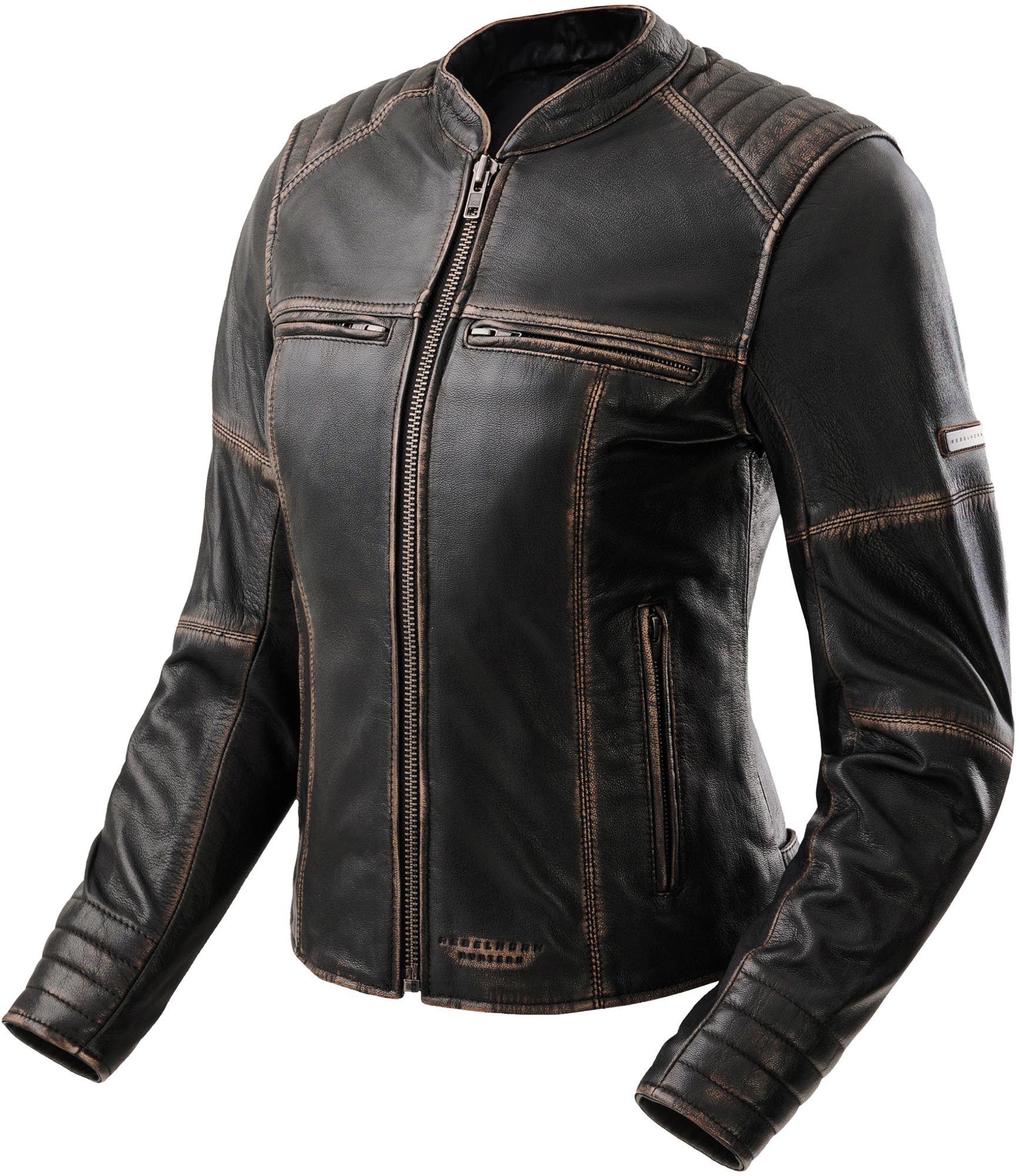 Rebelhorn Hunter 2 Dames motorleren jas Vintage Brown L Figuur 1