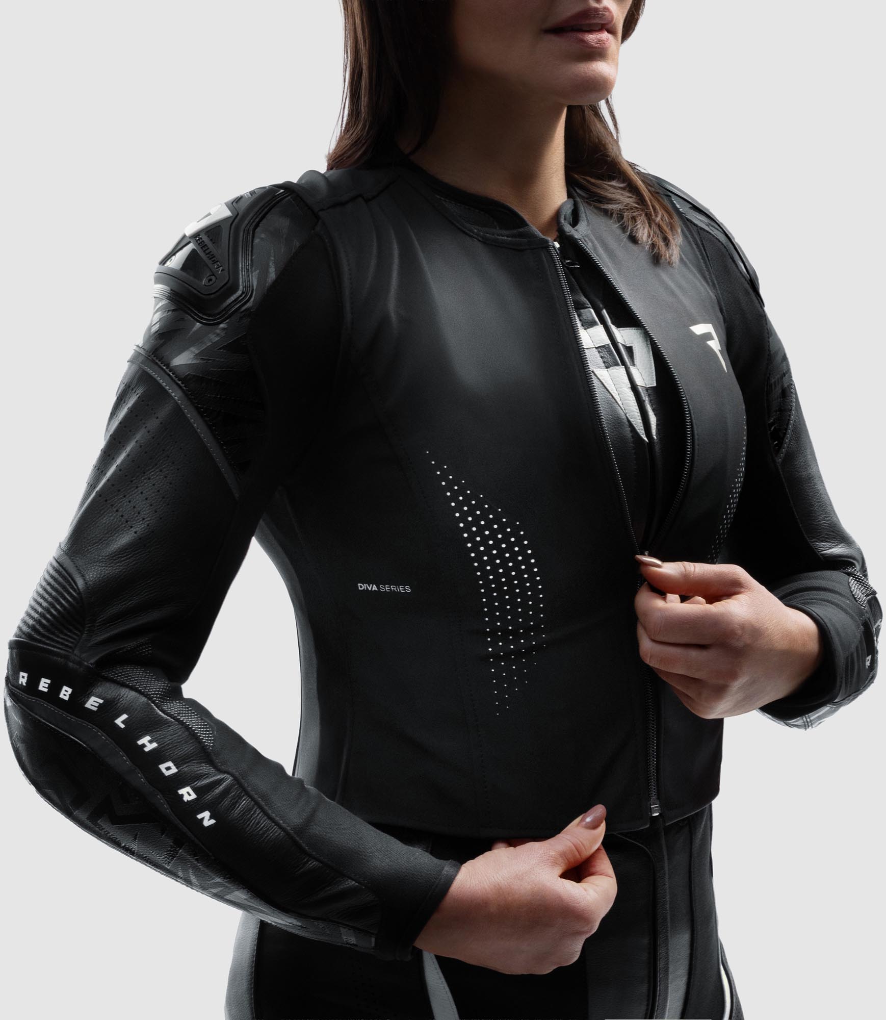 Rebelhorn Diva RS Ladies Motorcycle Leather Jacket black/white 38 Figure 5