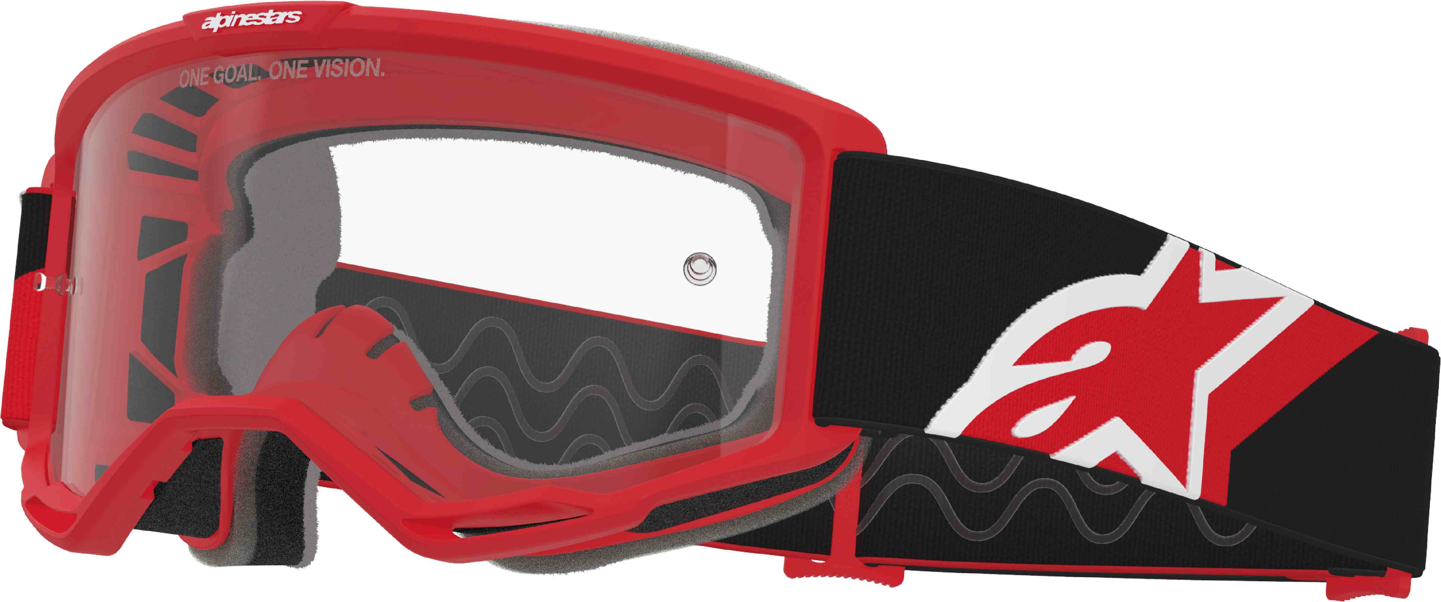 Alpinestars Vision OTG Motocross Glasögon röd/vit/svart Figur 1
