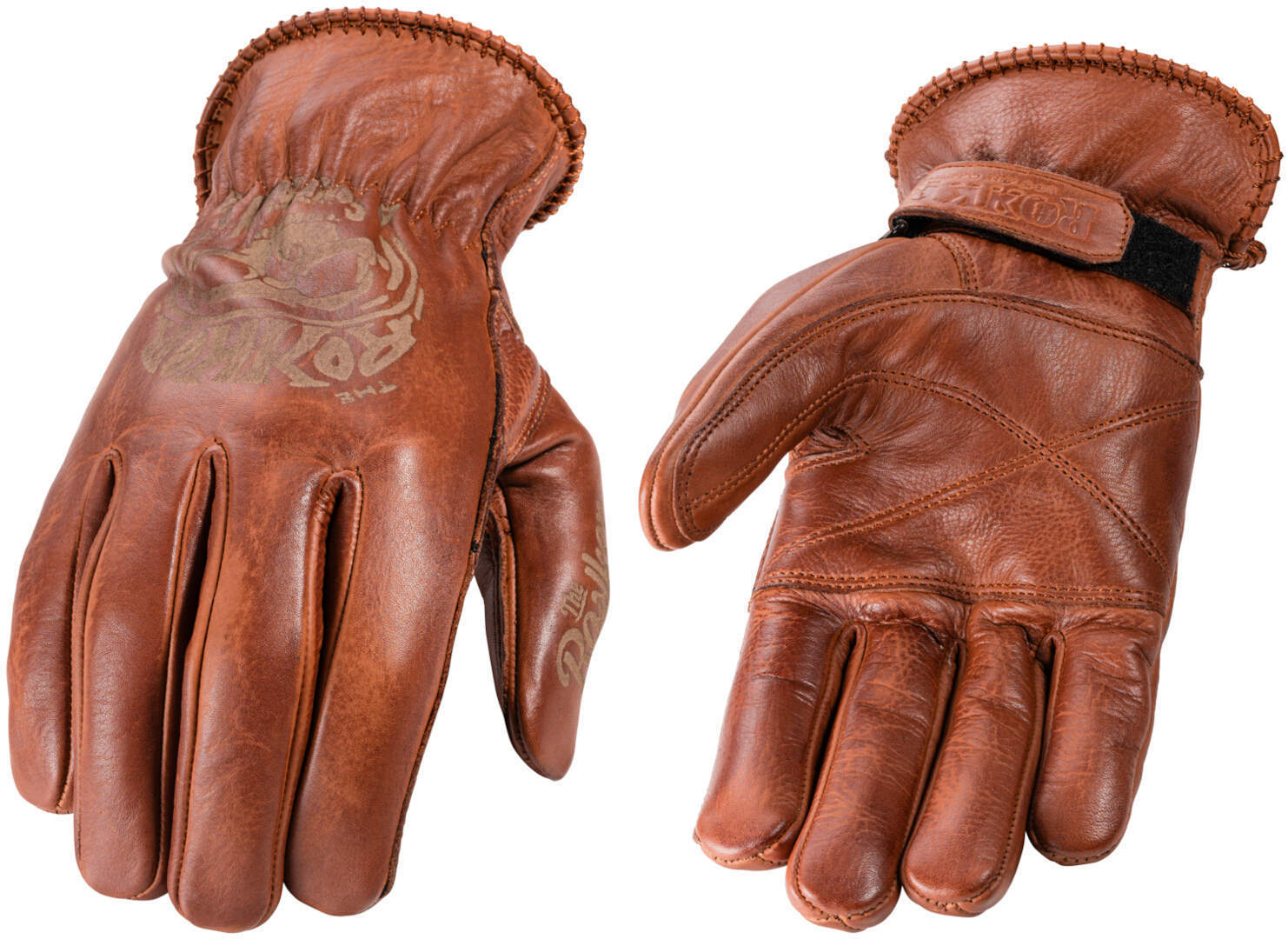 Rokker Tattoo Skull Motorrad Handschuhe braun XL Abbildung 1