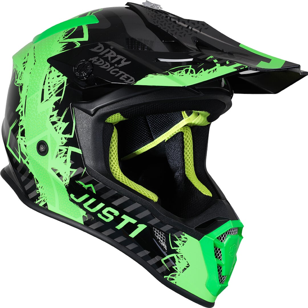 Just1 J38 Mask Casco motocross Verde/Nero M (57/58) Figura 5
