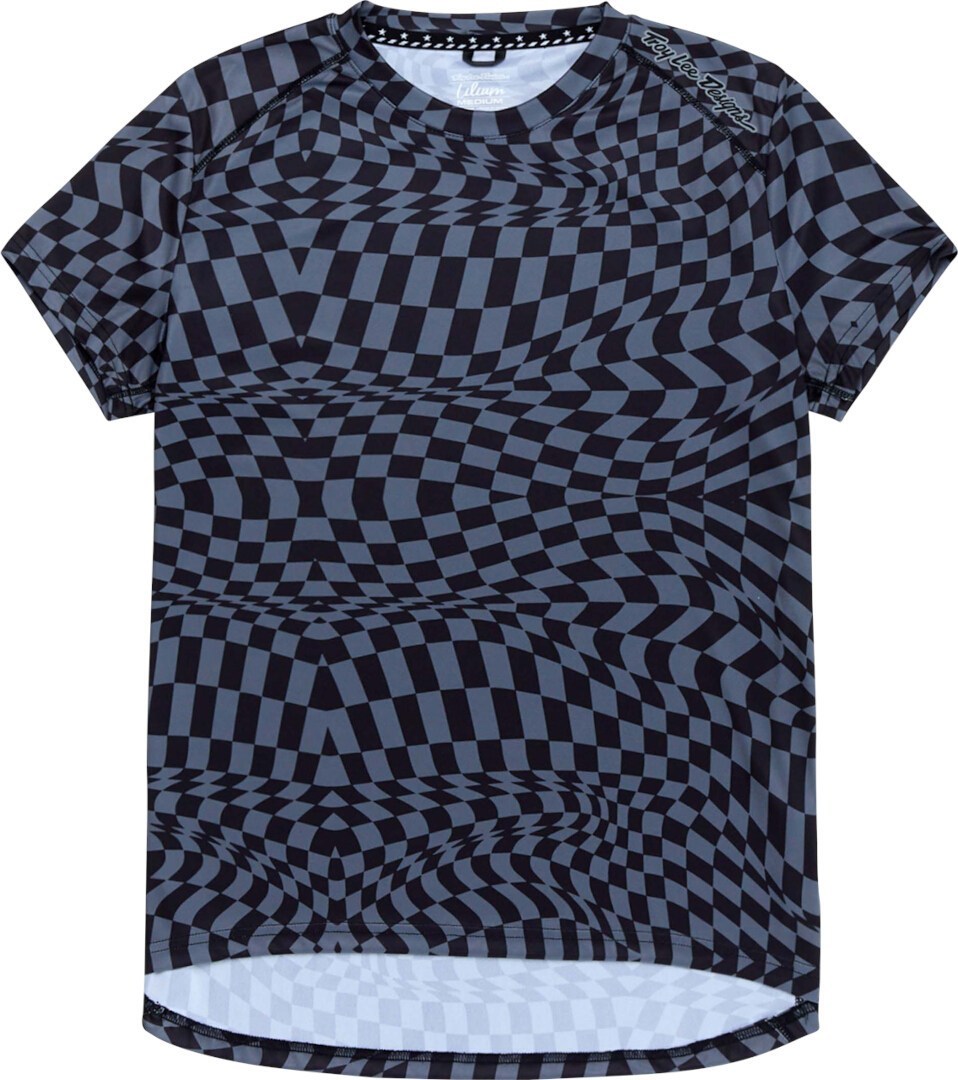 Troy Lee Designs Lilium SS Twisted Checkers Ladies Tricoul de bicicletă Negru/gri S Figura 1