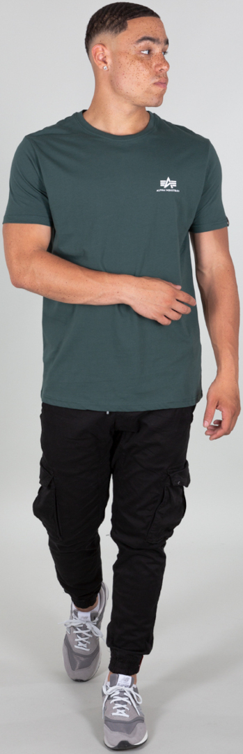 Alpha Industries Basic T Small Logo T-Shirt mørkegrøn L Figur 4