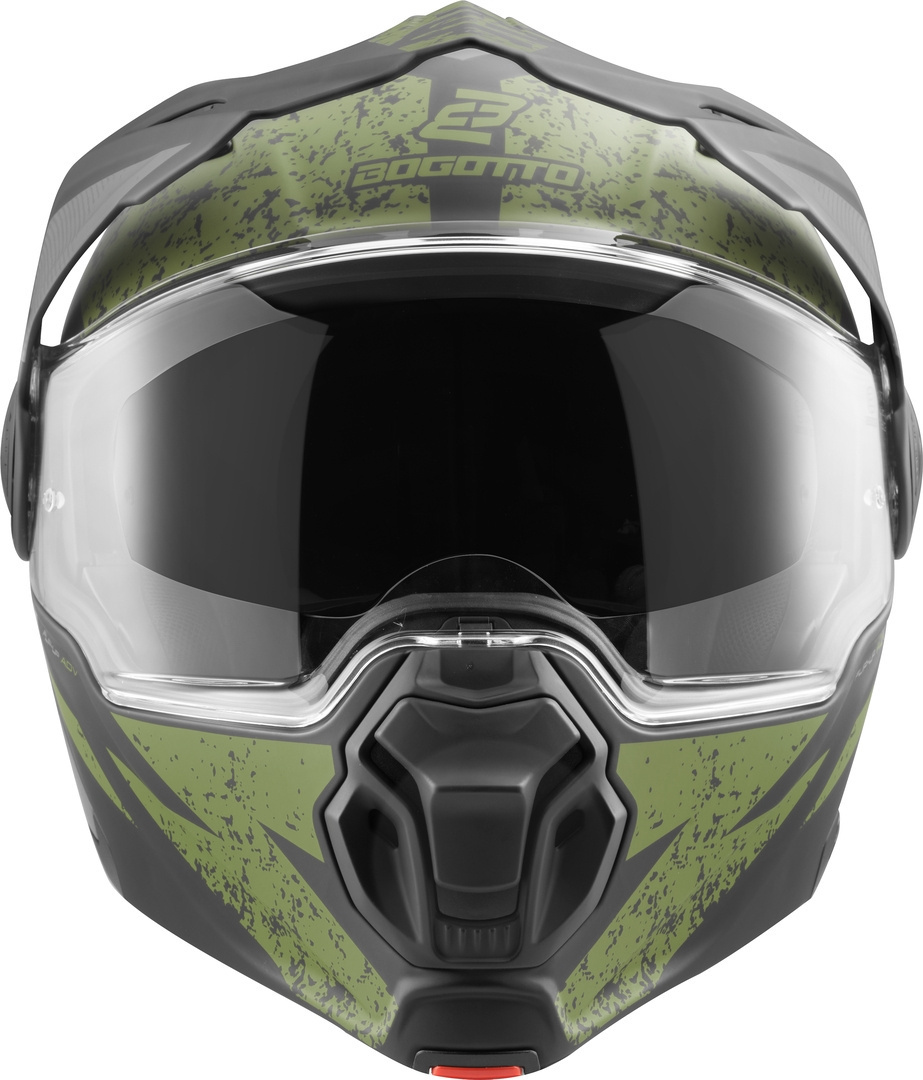 Bogotto FG-102 Safari Cască Enduro din fibră de sticlă negru mat/gri/verde M Figura 5