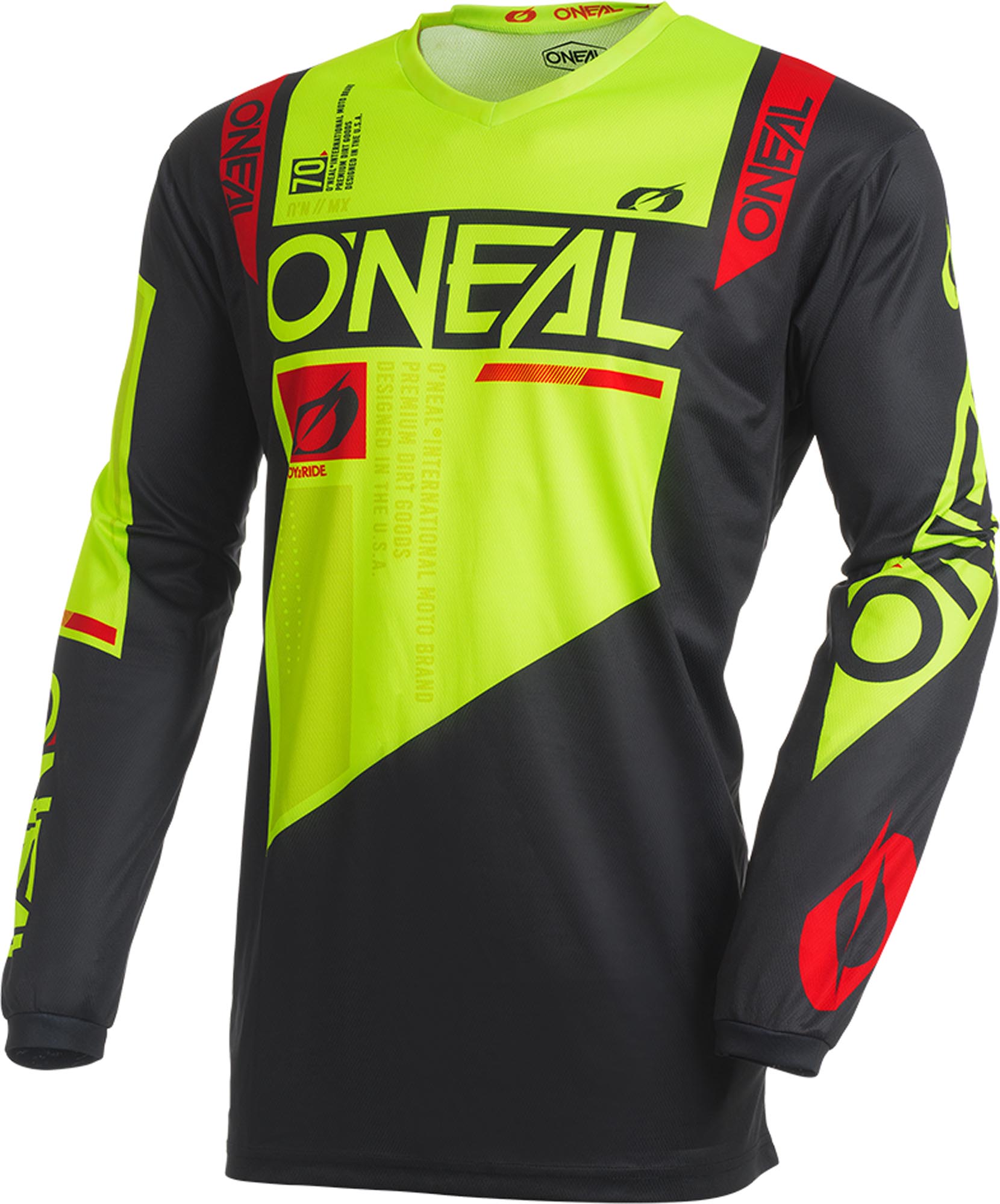 Oneal Element Factor V.27 Motokros dres črna/neonska/rumena S Slika 1