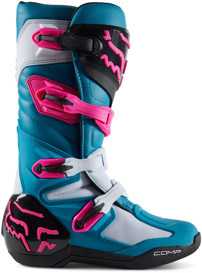 FOX Comp Bottes de motocross bleu/rose 8 Figure 6