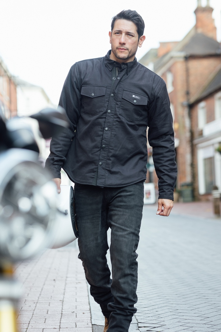 Side view of Merlin Axe Riding Built With Kevlar® Motorcycle Shirt