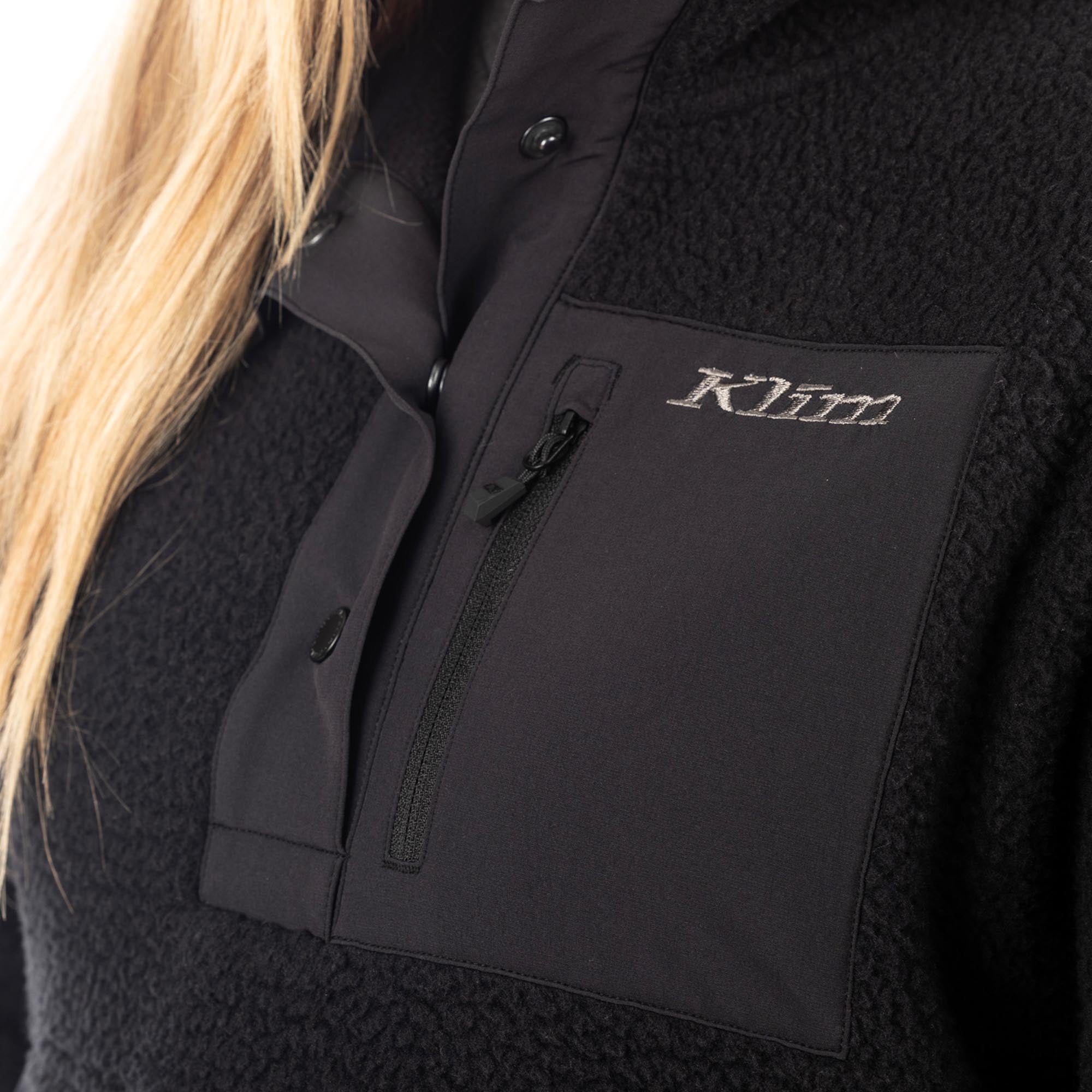 Side view of Klim Sira High Pile Ladies Fleece Hoodie