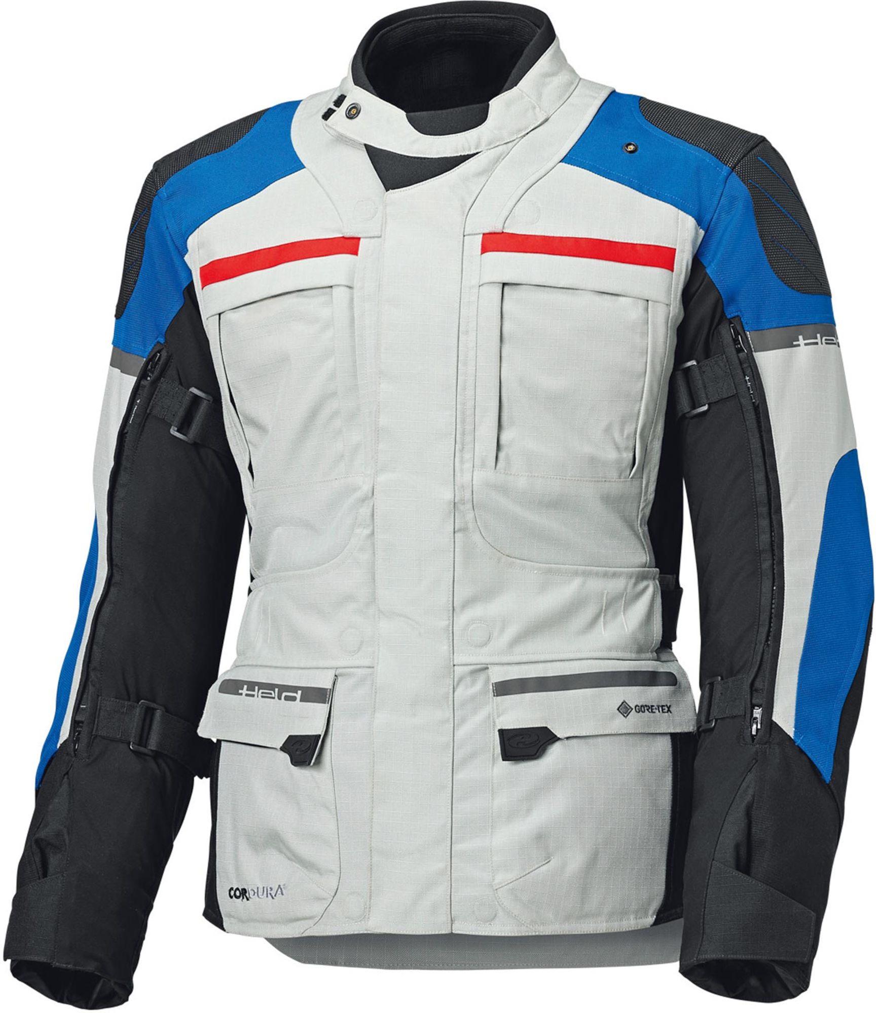 Held Carese 3 Adventure Motorcycle Textile Jacket grey/blue M Figure 1