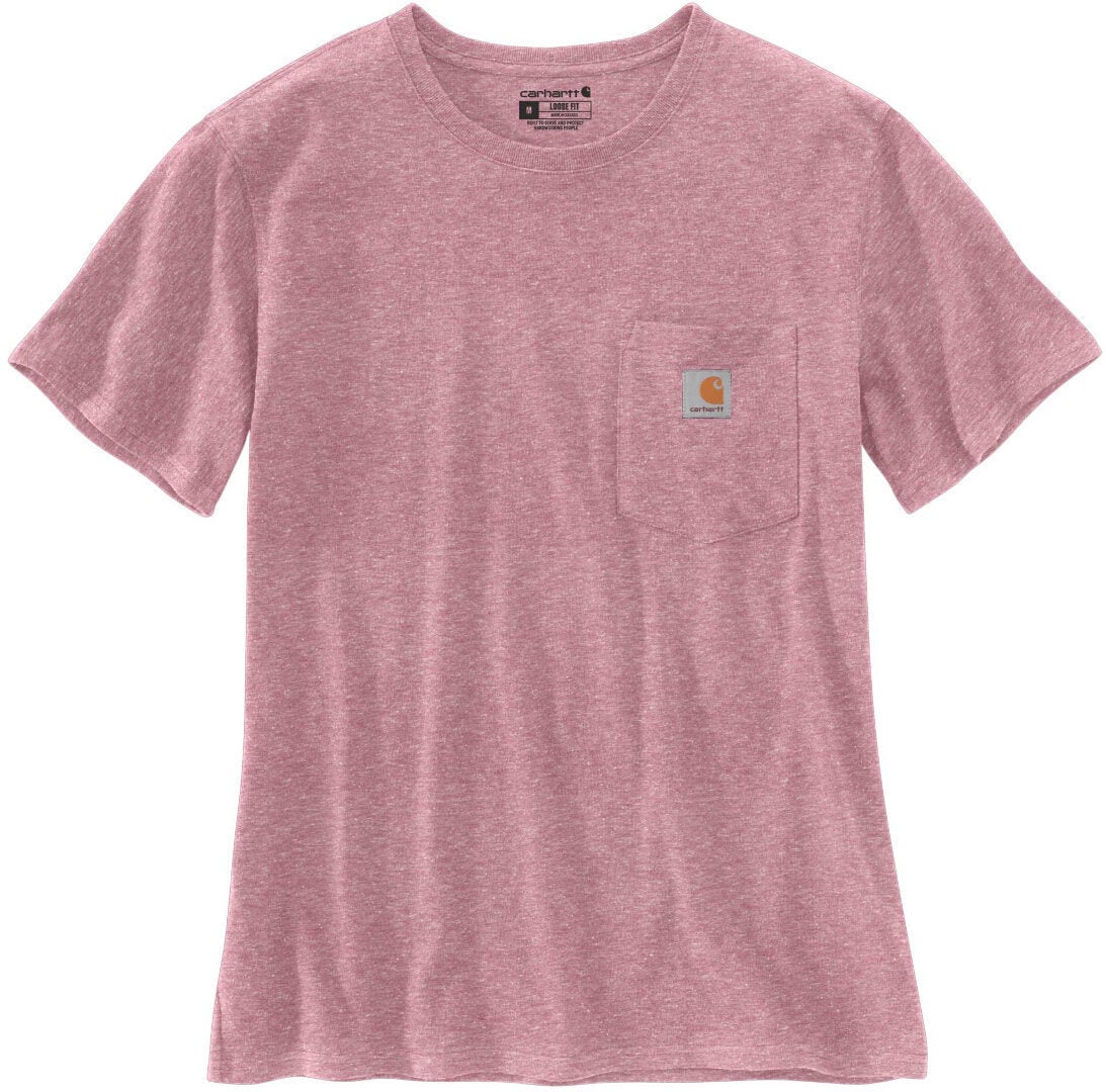 Carhartt Loose Fit Heavyweight K87 Pocket T-shirt til damer Pink M Figur 1