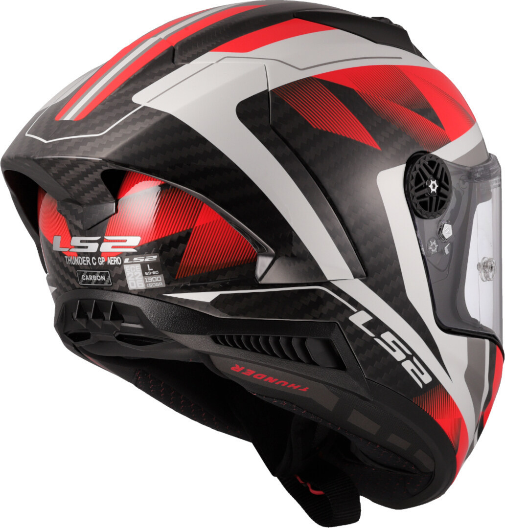 LS2 FF805 Thunder GP Raute Carbon Helm wit/rood XL (61/62) Figuur 5