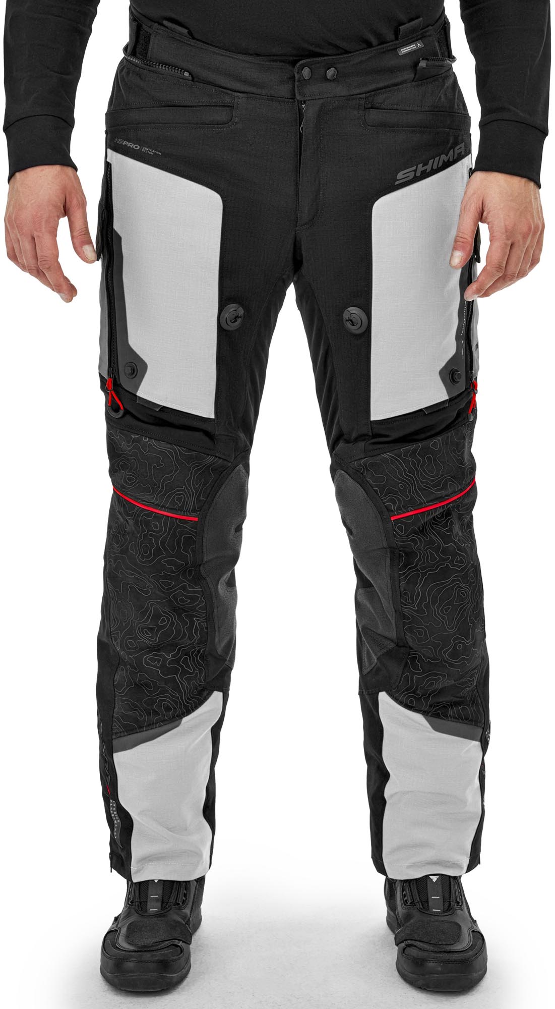 SHIMA Tracker Motorcycle Textile Pants grey/white 4XL Figure 3